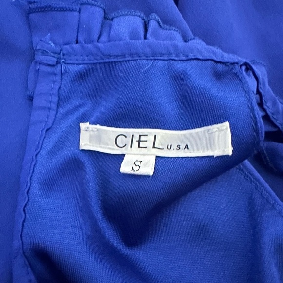 Ciel Royal Blue Ruffle Halter Top - Size Small - Picture 4 of 4